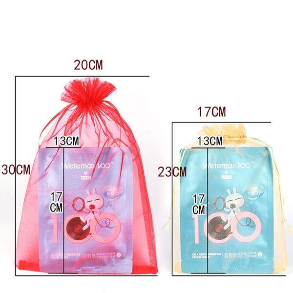 100 Sacchetti Regalo In Organza - 7x9 Cm - Con Cordino - Per Bomboniere, Gioielli, Caramelle