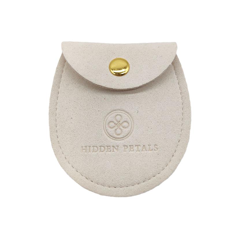 arc shape microfiber snap pouch