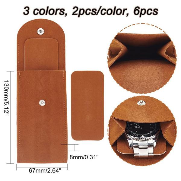 Velvet watch storage travel pouches insert card - Image 3