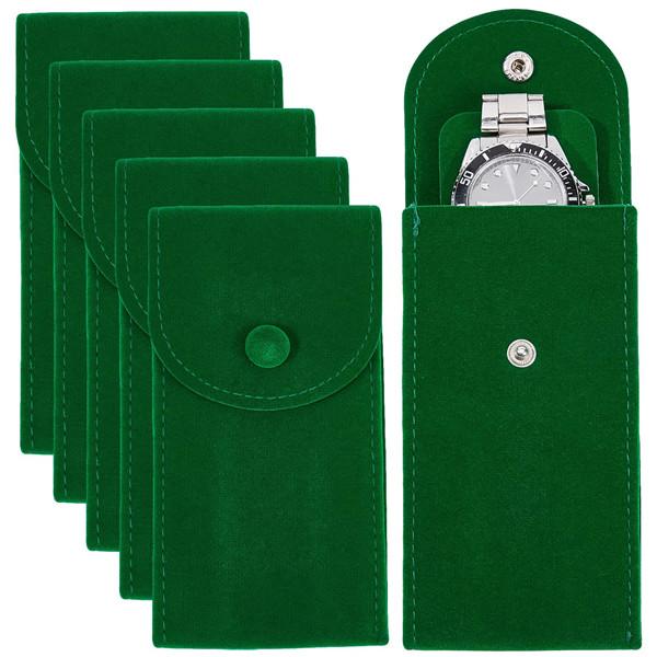 Velvet watch storage travel pouches insert card - Image 7