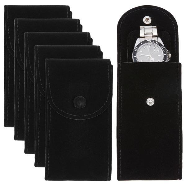 Velvet watch storage travel pouches insert card - Image 8