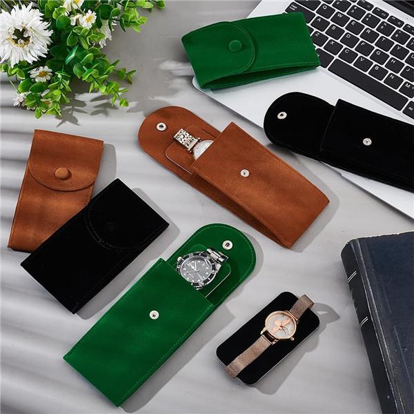 Velvet watch storage travel pouches insert card - Image 4
