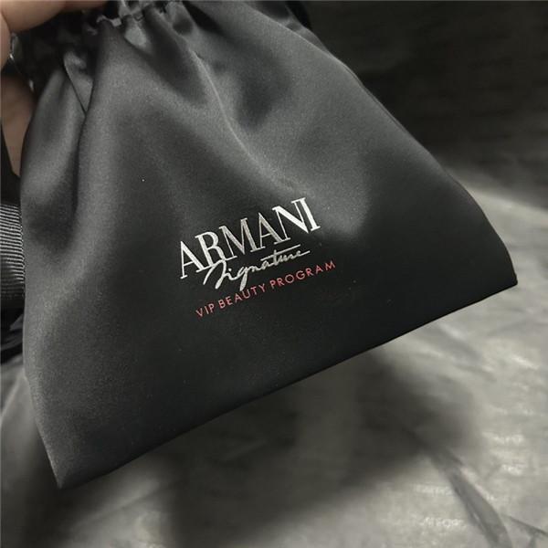 Black Silk Drawstring Pouch For Cosmetics Makeup - Image 2