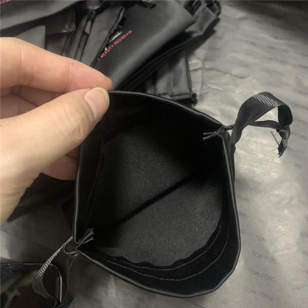 Black Silk Drawstring Pouch For Cosmetics Makeup - Image 3