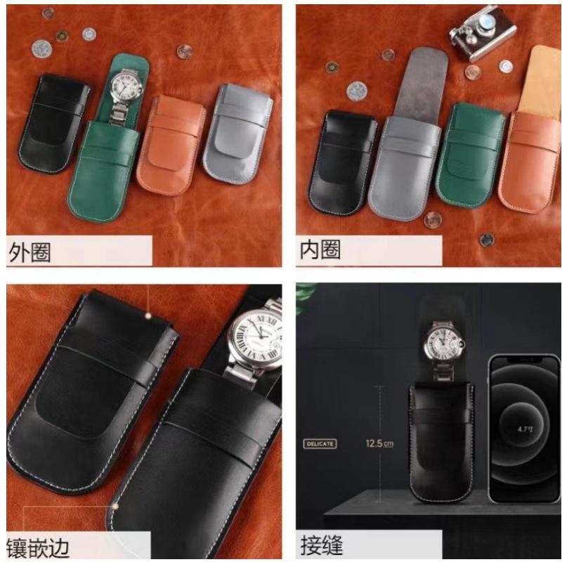 Pu Leather Watch Pouches Timepieces Bags Custom Embossed Logo - Image 4